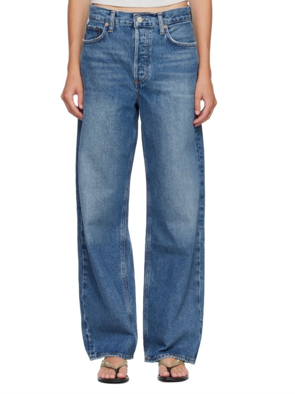 AGOLDE Blue Low Slung Baggy Jeans. Size 27.